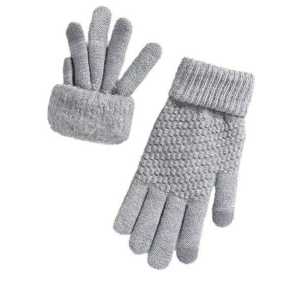 Clearance Deals Winter Gloves Women's Winter Fashion Warm Touchscreen Medium And Long Knit Plush Gloves