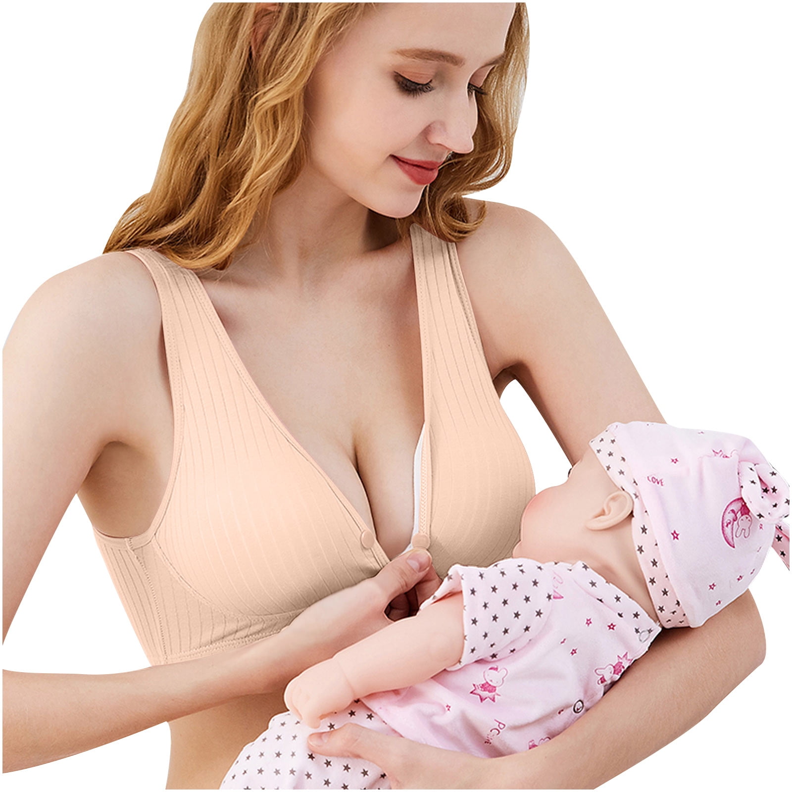 Women Maternity Nursing Bra Pregnancy Open Front Wireless Pads  Breastfeeding Underwear Convenient Feeding of Babies (Bands Size : L, Color  : Purple) : : Clothing, Shoes & Accessories
