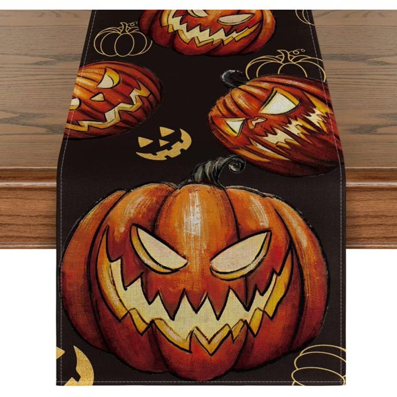 Clearance Decorative Table Banner under $5,Halloween Table Runner Pumpkins Seasonal Kitchen Dining Table Home Outdoor Decorations (13'' X 72'')