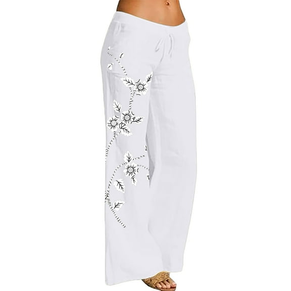 Clearance! Delayuji Business Casual Pants for Women Wide Leg Sweatpants Women Womens Wide Leg Palazzo Pants High Waisted Pant Smocked Pleated Loose Fit Casual Trousers Xxxl White
