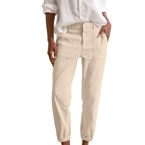 Delayuji Business Casual Pants for Women Women Fashion Solid Color Elastic Long Pants Leisure Trousers Wide Leg Sweatpants Women Xl Brown