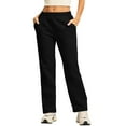thumbnail image 1 of Delayuji Business Casual Pants for Women Women's Fleece Lined Sweatpants Cotton Straight Leg Pants with Pockets Drawstring M Black, 1 of 5