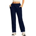 thumbnail image 1 of Delayuji Business Casual Pants for Women Women's Fleece Lined Sweatpants Cotton Straight Leg Pants with Pockets Drawstring Xxl Blue, 1 of 5