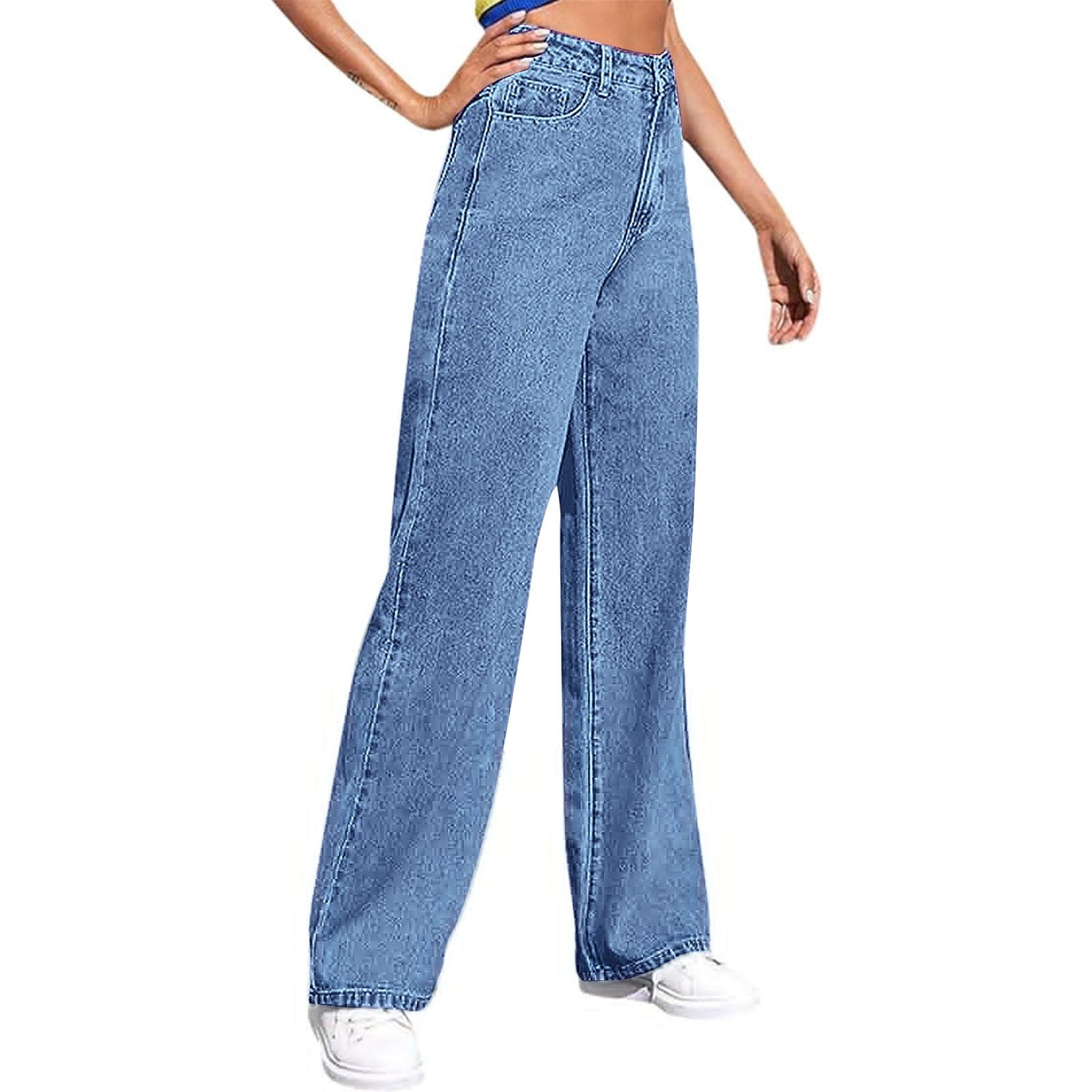 Qazel Vorrlon Women's Fleece Lined Jeans - Winter Warm Skinny Stretch Pants, High Waisted, Light Blue