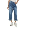 thumbnail image 1 of Clearance! Delayuji Fleece Lined Jeans Women Womens Baggy Jeans Wide Leg Trendy Casual Mid Cuffed Hem Denim Pants with Pockets Xl Blue, 1 of 6