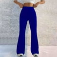 thumbnail image 1 of Clearance! Delayuji Fleece Lined Yoga Pants 2025 Womens Stretch High Waist Leggings Regular Solid Flared Pants Active Workout Yoga Pants Trousers Womens Yoga Pants Blue Xxl, 1 of 6