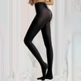thumbnail image 1 of Delayuji Insulated Tights for Women Semi Opaque Girls Leggings Solid Color Footed Pantyhose Tights Womens Fleece Lined Tights Black S, 1 of 6