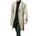 thumbnail image 1 of Clearance! Delayuji Mens Vests Outerwear Super Fashion Woolen Trench Cmen's British Style Solid Color Long Coat Fashionable Warm Woolen Overcoat Winter Vest for Men White Xl, 1 of 8