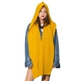 thumbnail image 1 of Delayuji Pashmina Scarf for Women Scarf for Women Solid 2 In 1 Knit Hooded Warm Thick Cable Knitted Hat Scarf Set Stretchable Athletic Hats One Size Yellow, 1 of 4