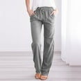 thumbnail image 1 of Clearance! Delayuji Petite Sweatpants for Women Solid Straight Pants Waist and Long Women Casual Elastic Drawstring Cotton Pants Fleece Lined Pants Women Gray L, 1 of 5