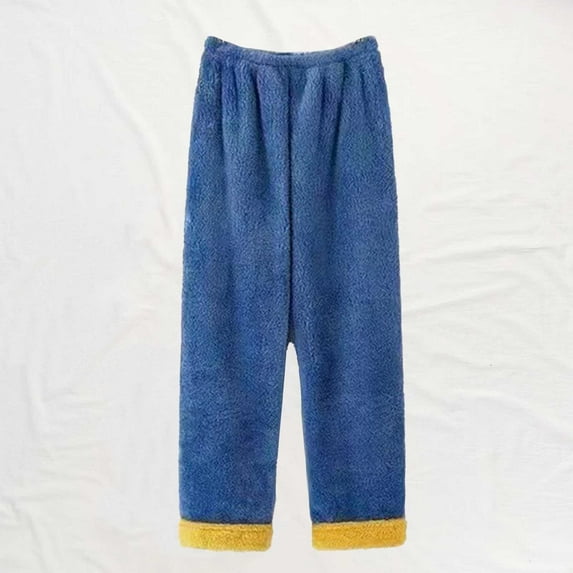 Delayuji Petite Sweatpants for Women Velvet Sleepwear Trousers Thick Pajama Warm Loungewear Loose Soft Pajamas Patterned Nightwear Fleece Lined Pants Women Multi-Color L