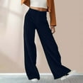 thumbnail image 1 of Delayuji Petite Sweatpants for Women Women's 2025 Corduroy Fabric New Drapey High Waist Slim Casual Straight Women's Trousers Fleece Lined Pants Women Blue Xxl, 1 of 6