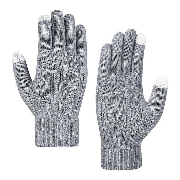 Delayuji Ski Gloves Mittens for Women Winter Warm Gloves for Women Upgraded Touchscreen Gloves Knit Gloves with Soft Fleece for Cold Weather One Size Gray