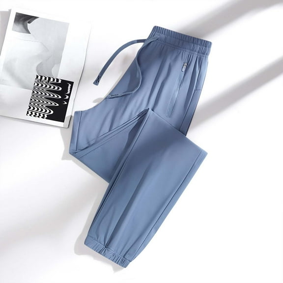 Delayuji Sweatpants for Women Stretch Active Women Unisex Quick Drying Pants Breathable Loose Pants Cool Stretch Pants with Zipper Pockets Fleece Lined Pants Women Blue Xxxl