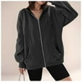 thumbnail image 1 of Delayuji Sweatshirts for Women 2025 Fall Zipper Long Sleeve Hoodie Hooded Sweatshirt Top Outdoor Sweatshirt Shirt Womens Plus Size Sweatshirts Gray M, 1 of 4