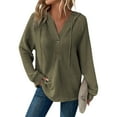 thumbnail image 1 of Delayuji Sweatshirts for Women 2025 Tops Pullover Casual Button Autumn Solid Winter Drawstring Hoodie Blouse Womens Plus Size Sweatshirts Green Xxl, 1 of 5