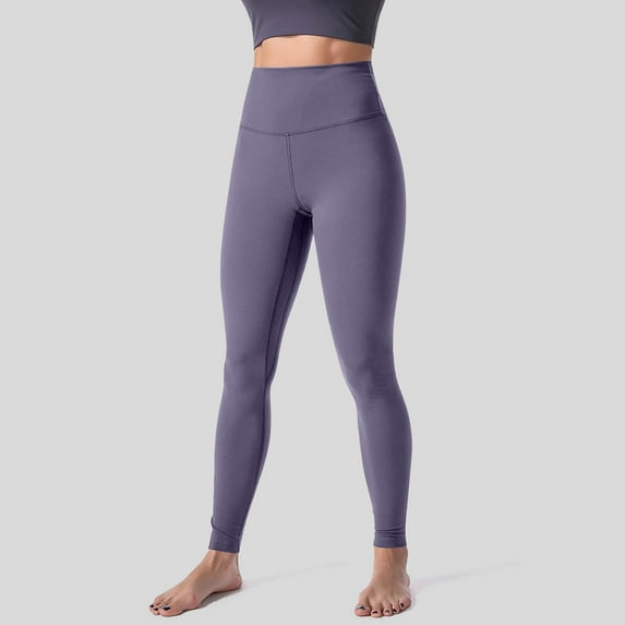 Delayuji Tall Yoga Pants for Women Long Solid Color Fashionable Casual Sports Hip Lifting High Elastic Tight Yoga Pants Womens Yoga Pants Purple M