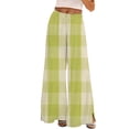 thumbnail image 1 of Clearance! Delayuji Wide Leg Sweatpants Women M Yellow Womens Wide Leg Palazzo Pants Boho Floral 2025 Summer Beach Culottes Flowy Casual Trousers for Vacation, 1 of 4