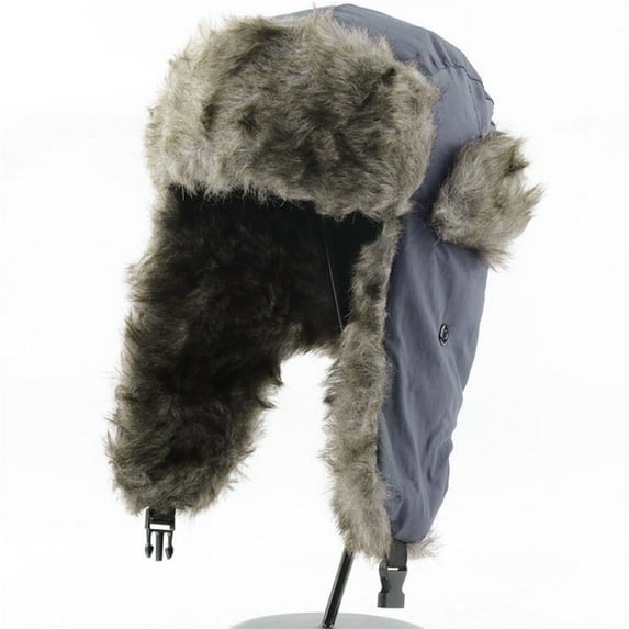 Delayuji Winter Hats for Men Cap Men's Waterproof Thunderhead Windproof Ski Cap Cold Ear Cap Baseball Caps Snapback Hats for Men Gray One Size