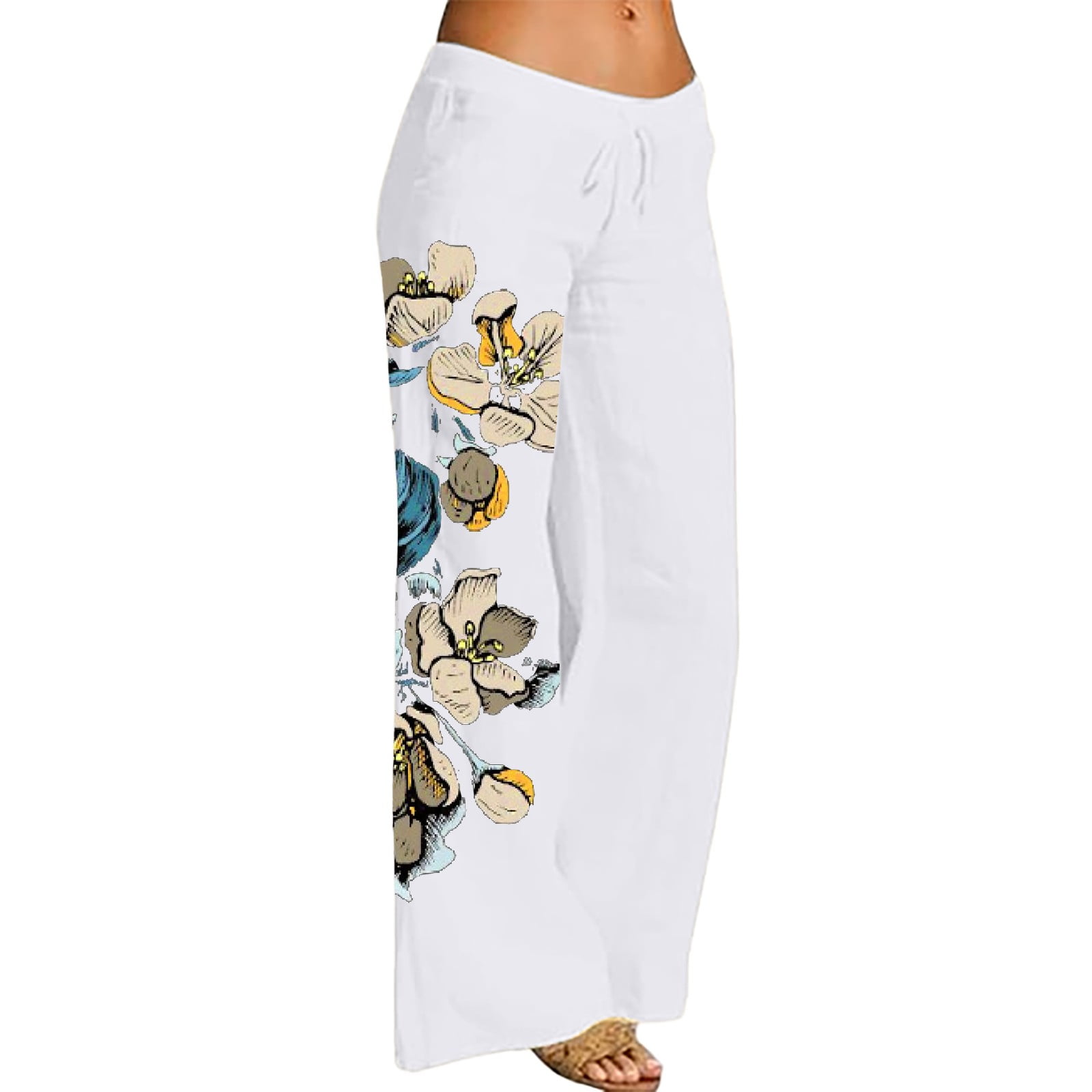 Clearance! Delayuji Womens Casual Pants Wide Leg Palazzo Pants High ...
