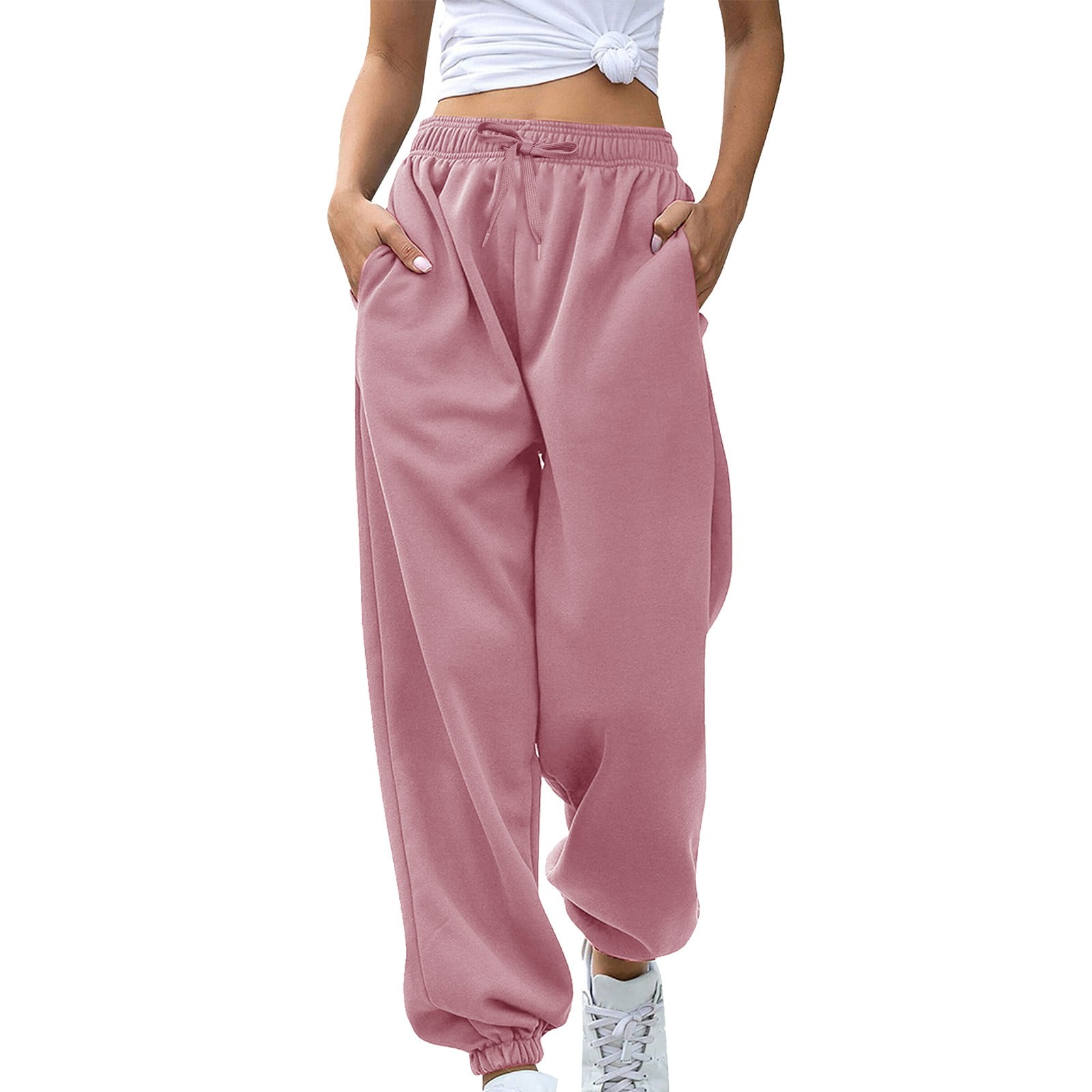 Women’s Acid Wash Wide-Leg Sweatpants – Vintage Lounge Pants With Pockets & Adjustable Waist