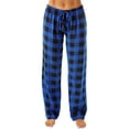 thumbnail image 1 of Clearance! Delayuji Womens Casual Pants Wide Leg Sweatpants Women Plaid Drawstring Casual Home Pants Xxxl Blue, 1 of 3