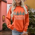thumbnail image 1 of Clothing 2025 Delayuji Womens Oversized Sweatshirt Christmas Trees Sweatshirt Womens Funny Tree Camping Sweatshirt Casual Fall Pullover Tops Christmas Sweatshirt for Women Orange L, 1 of 4