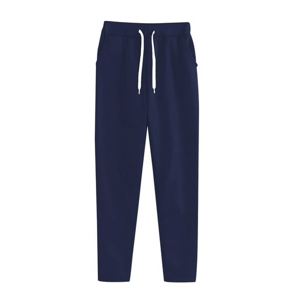 Delayuji Womens Sweatpants Autumn and Winter Fashion Plus Size Casual Sports Pants Fleece Lined Pants Women Blue M
