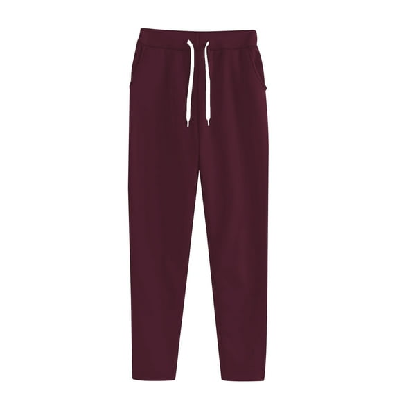 Delayuji Womens Sweatpants Autumn and Winter Fashion Plus Size Casual Sports Pants Fleece Lined Pants Women Red Xl