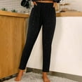 thumbnail image 1 of Delayuji Womens Sweatpants Ladies Casual Shining High Waist Slimming Casual Versatile Pants Fleece Lined Pants Women Black Xxl, 1 of 8