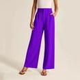 thumbnail image 1 of Clearance! Delayuji Womens Sweatpants Wide Leg Pants for Work Business Casual High Waisted Dress Pants Flowy Trousers Office Fleece Lined Pants Women Purple Xxl, 1 of 6