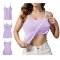 thumbnail image 1 of Delayuji Womens Tank Tops Women's Summer Tops 2025 Tank Top Yoga Gym Sleeveless Camisole Plus Size Underwear with Chest Pad S 6Xl Womens Tees and Tanks Purple M, 1 of 5