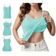 thumbnail image 1 of Delayuji Womens Tank Tops Women's Summer Tops 2025 Tank Top Yoga Gym Sleeveless Camisole Plus Size Underwear with Chest Pad S 6Xl Womens Tees and Tanks Green Xxxl, 1 of 5