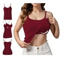 thumbnail image 1 of Delayuji Womens Tank Tops Women's Summer Tops 2025 Tank Top Yoga Gym Sleeveless Camisole Plus Size Underwear with Chest Pad S 6Xl Womens Tees and Tanks Red S, 1 of 5