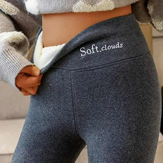 Delayuji Womens Thermal Underwear Autumn and Winter Plus Thicken Outside Wear High Waisted Small Pants Warm Bottom Cotton Pants Thermal Underwear for Women Gray Xl