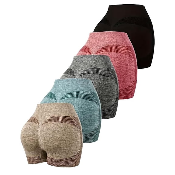 Delayuji Work Out Sets Gym for Women 5Pcs Scrunch Butt Lifting Leggings Booty High Waisted Workout Yoga Pants Shorts L Green