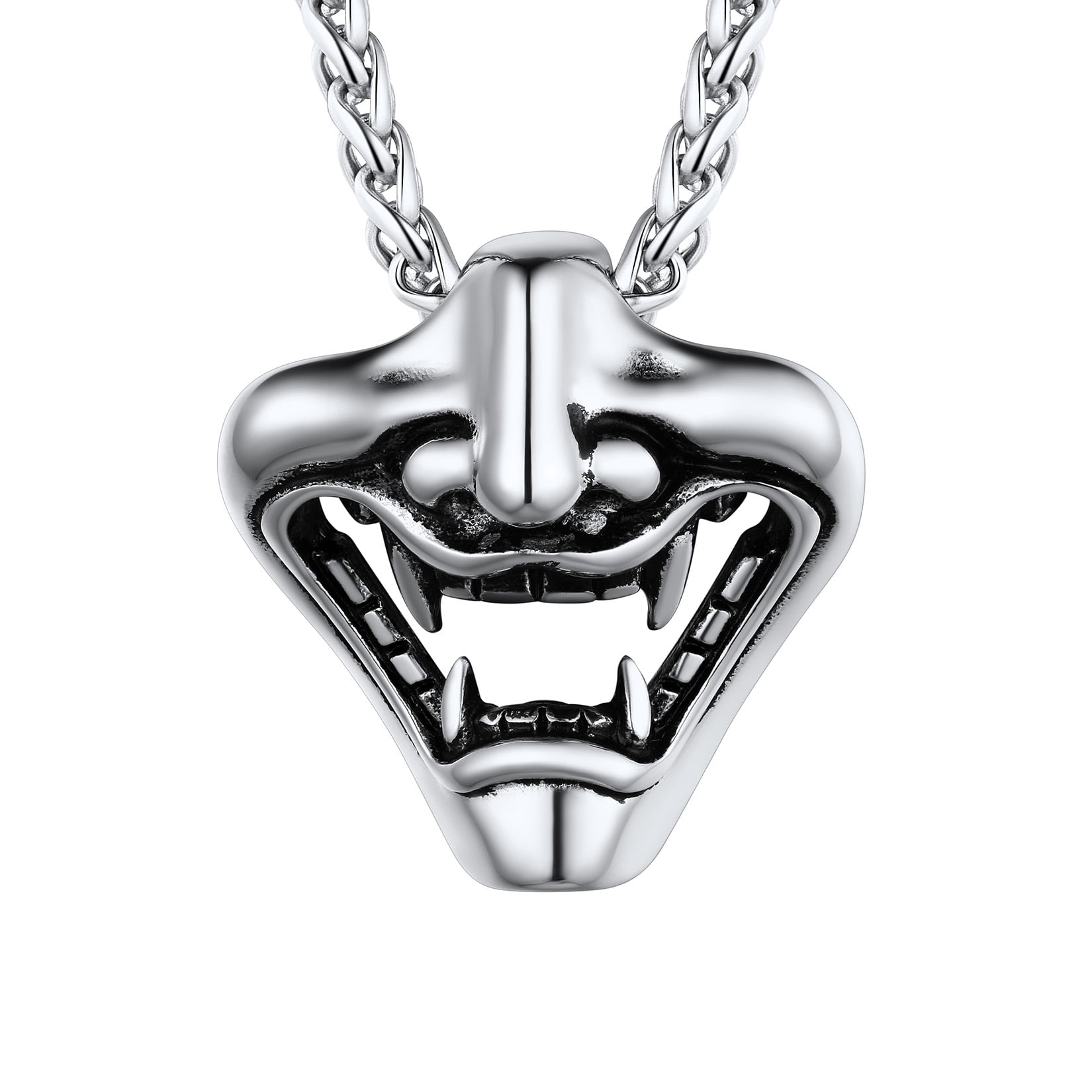 Clearance]Demon Clown Punk Pendant Necklace Stainless Steel Chain
