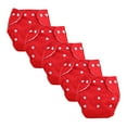 thumbnail image 1 of Clearance! Denhf 5Pcs Baby Cloth Diaper, Reusable Baby Cloth Diaper Covers, Adjustable Cloth Diapers for Baby Boys and Girls, Microfiber Inserts, Washable Pocket Nappy Covers, Rash-Free, Red, 1 of 2