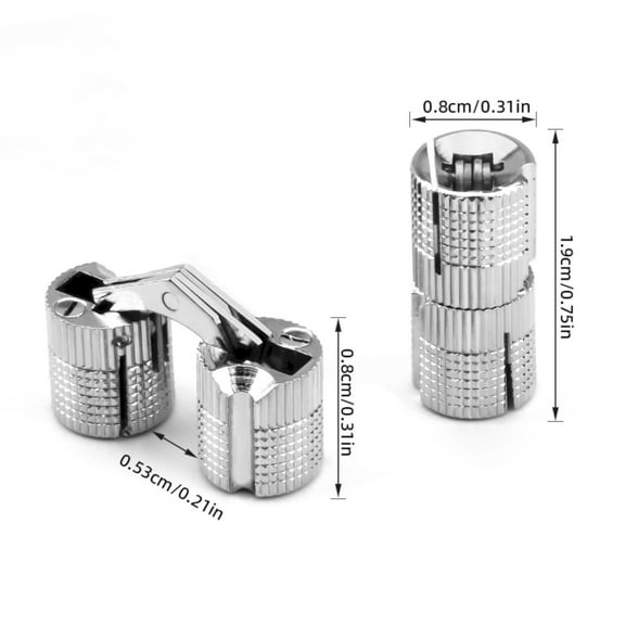 Clearance! Denhf 8mm Barrel Hinges, Hidden Brass Barrel Hinges, 180 Degree Opening Angle Cabinet Hinges for DIY Cabinet Doors Wooden Box Jewelry Box Hand Craft, Ring Box Hinges, Box Hinge, Silver