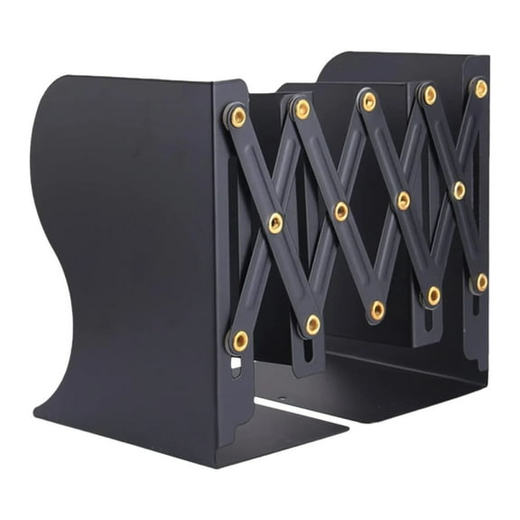 Clearance! Denhf Adjustable Bookends, Metal Book Ends, Book Organizer with 3 Dividers for Desk, Metal Bookends for Bookstore, Home, Office, School, Books, and Papers