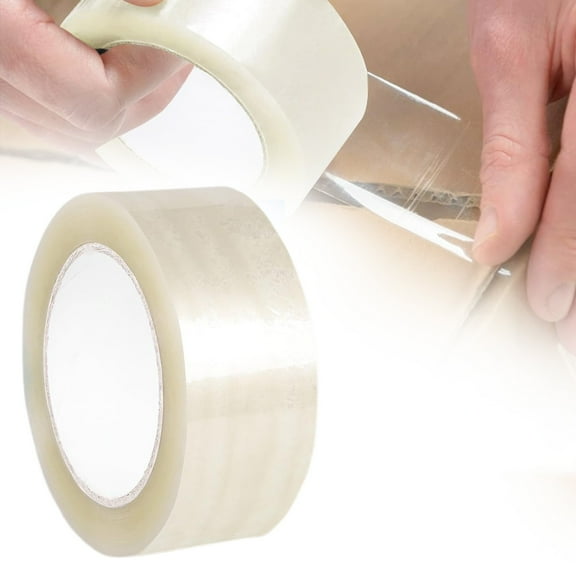 Clearance! Denhf Clear Packing Tape Pack of 6, Heavy Duty Shipping Tape, Strapping Tape for Moving Boxes, Mailing, and Book Binding, Transparent Fiberglass Tape, Package Tape, 110 Yards, White