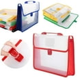 thumbnail image 1 of Clearance! Denhf Expanding File Folder, Plastic Envelopes with Buckle and Handle, A4 Size File Organizer for Receipts, Bills, and Letter, Document Organizer, No Dividers, Large Capacity, Red, 1 of 4