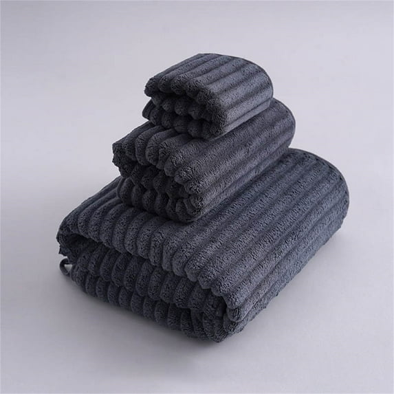 Clearance! Denhf Microfiber Coral Velvet Bath Towel, Highly Absorbent Quick Dry Hand Towels, Wash Cloths for Hotel, Bathroom, Shower, and Spa, Super Soft Towels, 14 x 30 Inch, Black