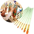 thumbnail image 1 of Denhf Paint Brushes Set, 10Pcs Nylon Hair Paintbrushes, Round-Pointed Tip Paint Brushes for Acrylic Painting, Miniature Paint Brushes for Craft Oil, Painting Supplies, Green, 1 of 4