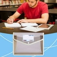 thumbnail image 1 of Clearance! Denhf Plastic Expanding File Folder, Poly Envelopes with Snap Closure for Documents, Waterproof Transparent File Pouch for School Office Supplies, A4 Letter Size, 14.4x11 Inch, Gray, 1 of 8