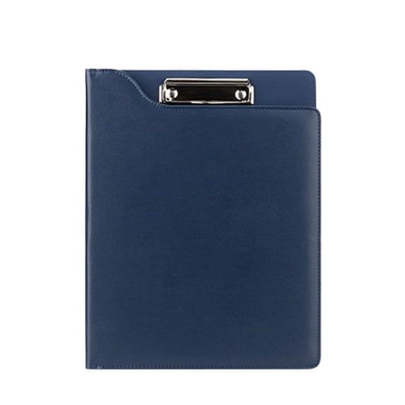 Clearance! Denhf Portfolio Folder, Clipboard with Storage, Leather Portfolio Binder for Writing Pads, A4, and Letter-sized Paper, Portfolio Organizer for Office School Supplies, 12.4x9.8 Inch, Blue