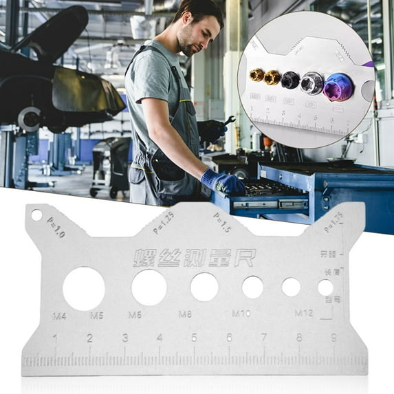 Clearance! Denhf Precisions Screw Size Chart, Portable Screw Size and Thread Gauge, Screw Size Checker, Screw Measuring Tool, Screw Measuring Card for 4mm/5mm, Screw Bolt Nut Thread Measure Gauge