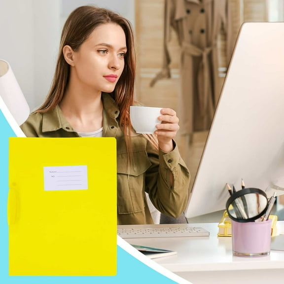 Clearance! Denhf Report Covers with Swing Clip, Presentation Folders with Card Slot, A4 Letter Size Report Binder for Resume, Dissertation, and Proposal, 30 Sheets Capacity, 12.2x8.9 Inch, Yellow