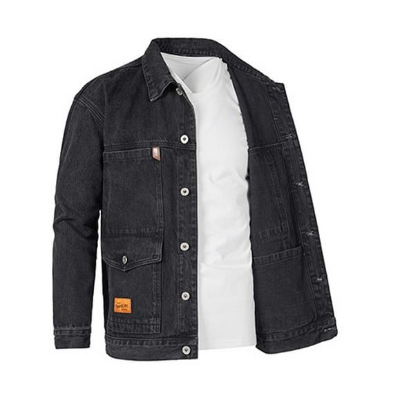 Clearance Denim Jacket Men's Button Down Denim Jacket Trucker Jean Coat Ripped Motorcycle Slim Fit Jean Jackets Coat