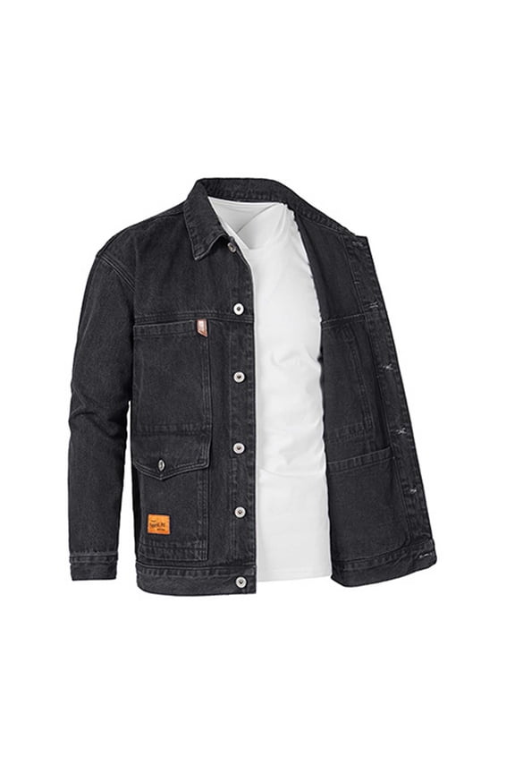 Clearance Denim Jacket Men's Button Down Denim Jacket Trucker Jean Coat Ripped Motorcycle Slim Fit Jean Jackets Coat